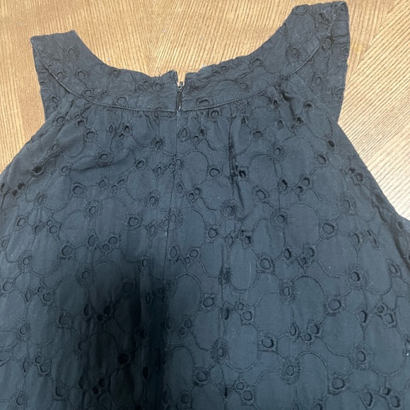 J Crew Black Eyelet mini dress high neck women’s size 4 100% cotton - Picture 6 of 7